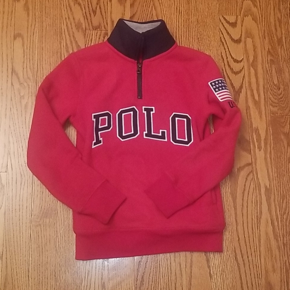 Polo Ralph Lauren Other - Boys red POLO fleece USA pullover S(8)